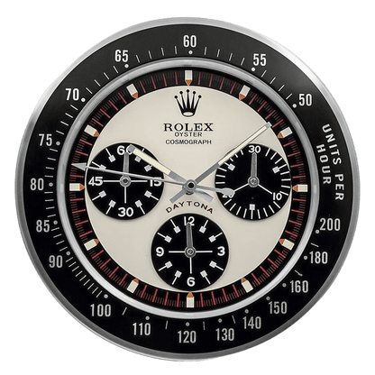 Horloge Murale Daytona Paul Newman – Design Vintage Blanc & Noir