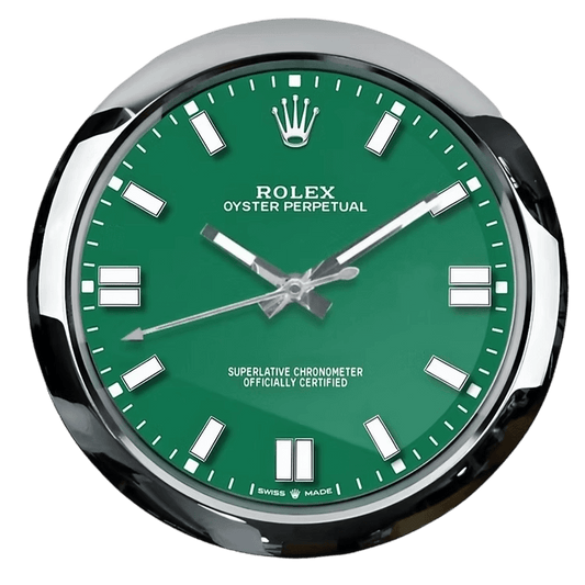 Horloge Murale de Luxe Inspirée par Rolex Oyster Perpetual - Élégance et Précision