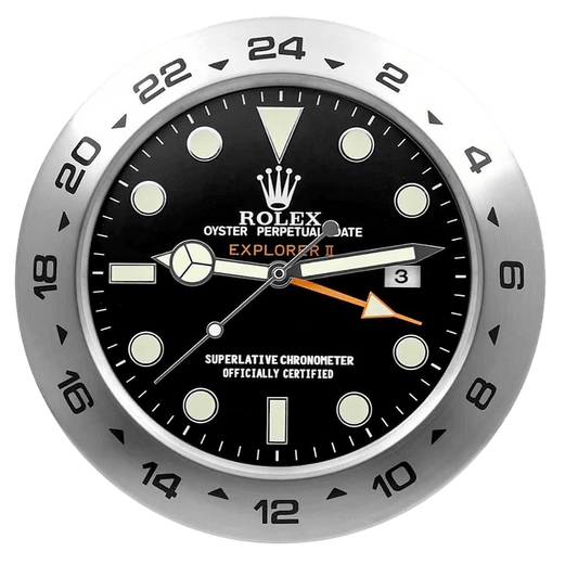Elegant and precise wall clock - Rolex Explorer II inspiration