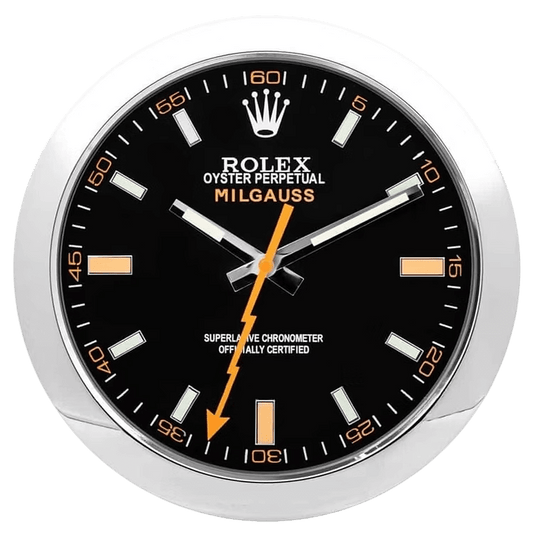 Horloge Murale Design Épuré et Moderne - Milgauss en Acier Inoxydable