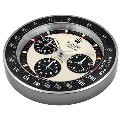 Horloge Murale Daytona Paul Newman – Design Vintage Blanc & Noir