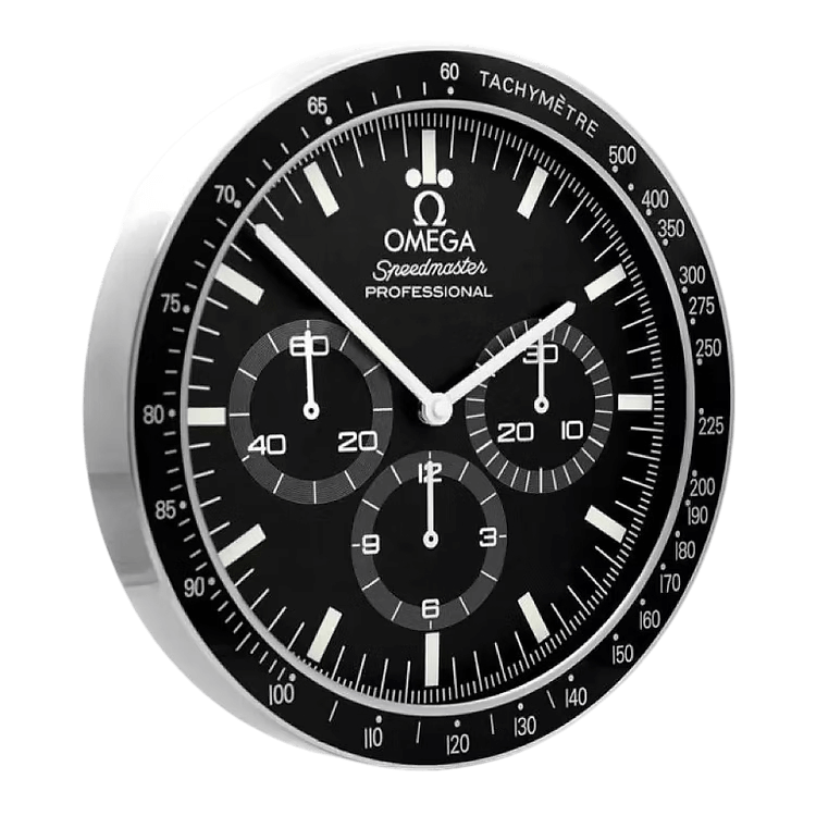 Horloge Murale de Luxe Omega Speedmaster - Élégance et Précision Intemporelle