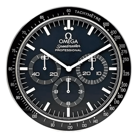 Horloge Murale de Luxe Omega Speedmaster - Élégance et Précision Intemporelle