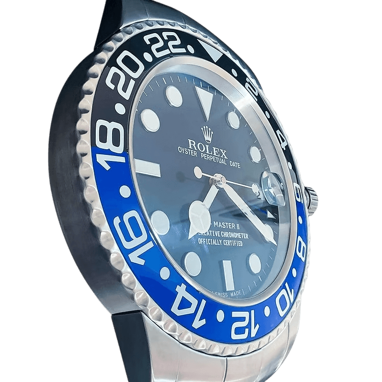Horloge Murale Luxe XL - Rolex GMT Master II Batman Design Épuré