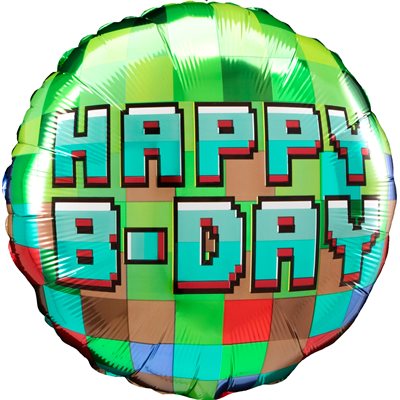 Ballons d'anniversaire Pixel 18" - Festivité Gamer