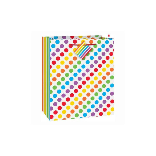 Medium Rainbow Dots Birthday Gift Bag