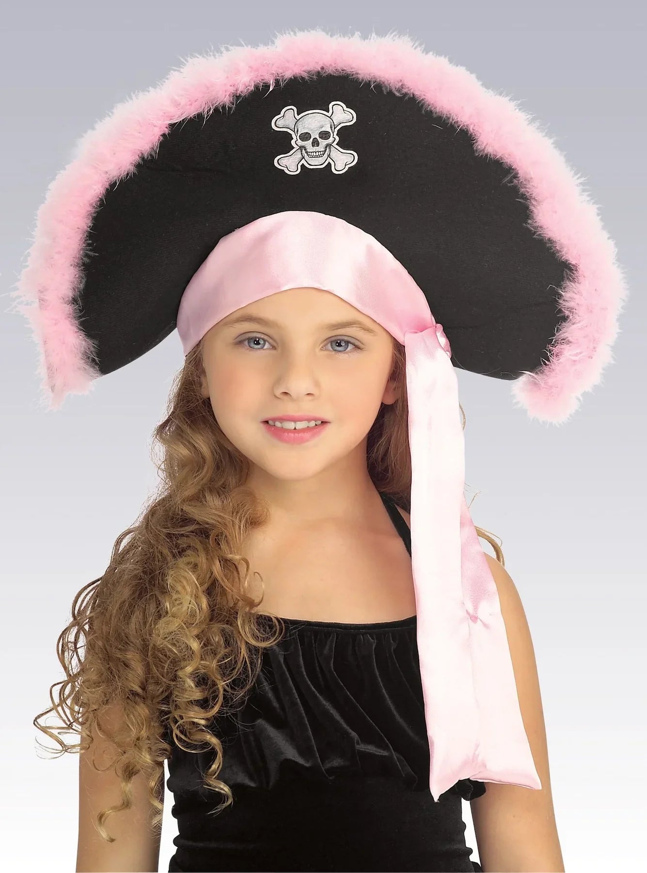 Chapeau de Pirate en Marabou Rose Rubies