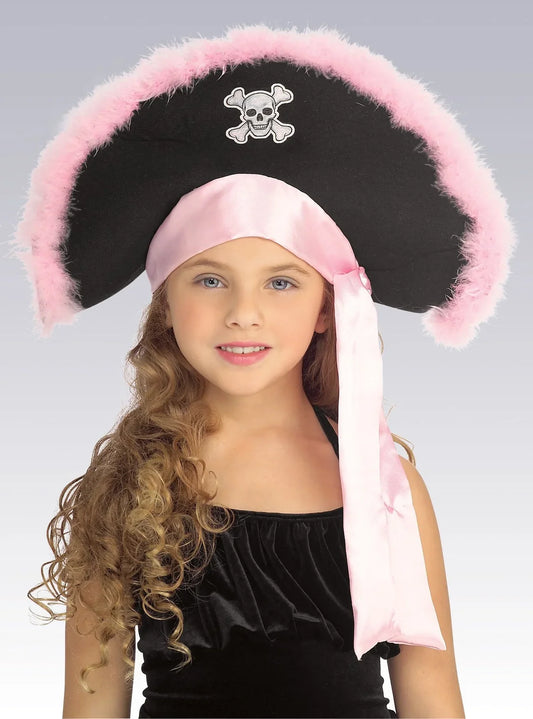 Pink Marabou Pirate Hat Rubies