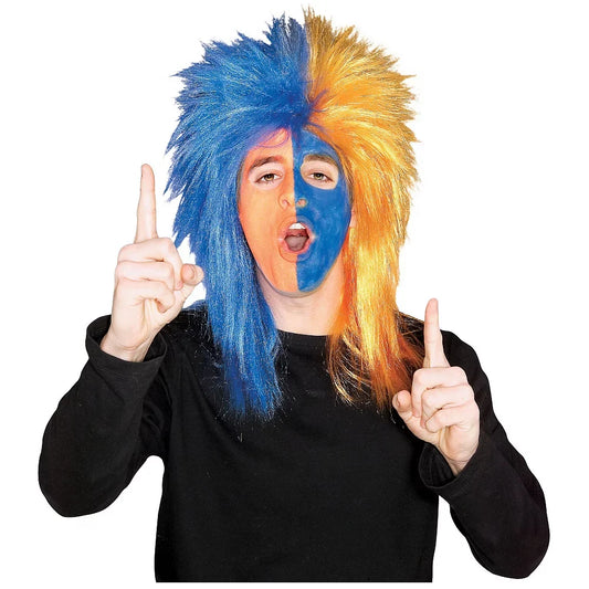 Sports Fanatic Wig Blue/Orange