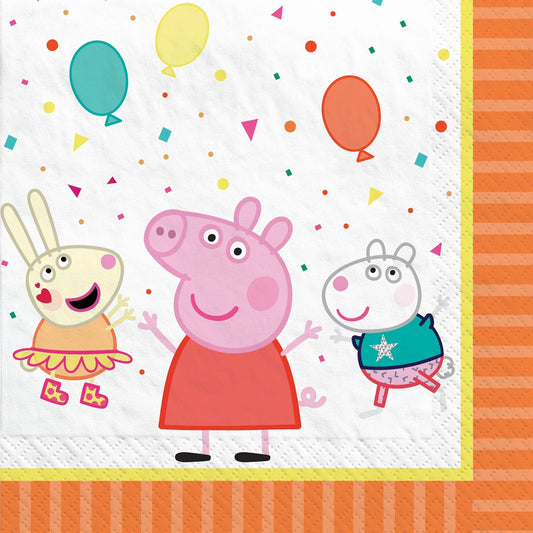 Peppa Pig Confetti Party Napkins  - Luncheon Napkins 13''