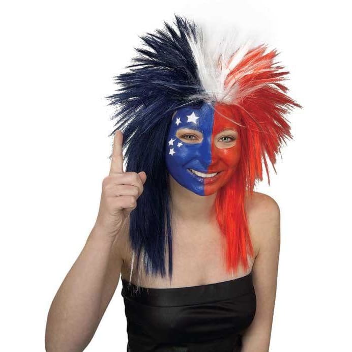 Wig Sports Fanatic en Bleu/Blanc/Rouge