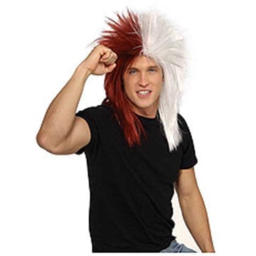 Sports Fanatic Wig Brown/White