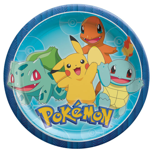 Assiettes Rondes Pokémon Classic - Set de 9 Pouces