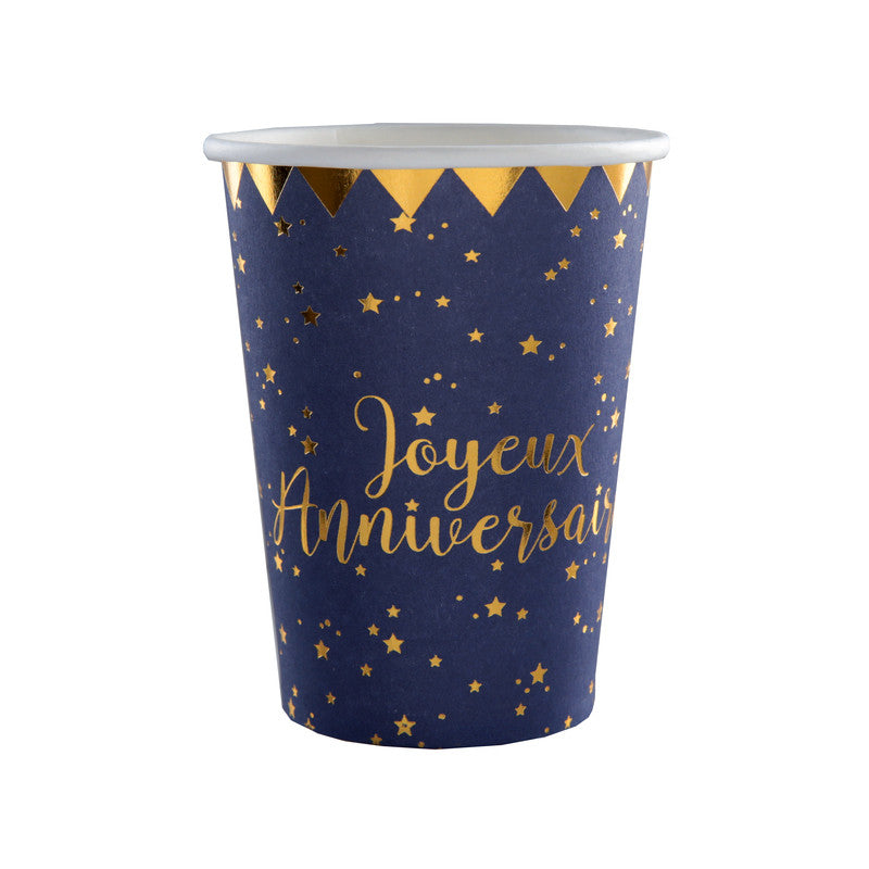 Gobelets Élegants Joyeux Anniversaire 9oz