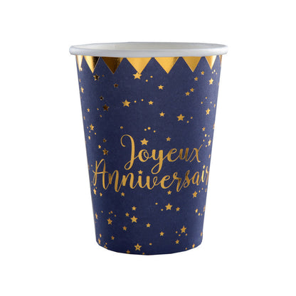 Gobelets Élegants Joyeux Anniversaire 9oz