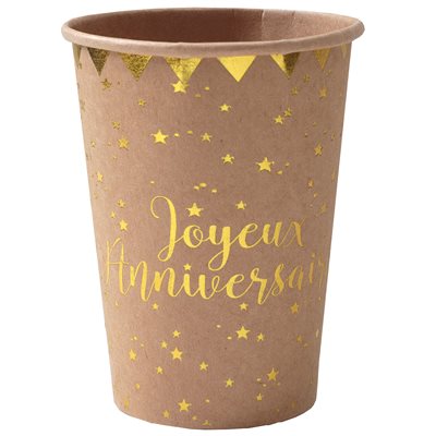 Gobelets Élegants Joyeux Anniversaire 9oz