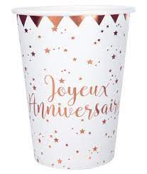 Gobelets Élegants Joyeux Anniversaire 9oz