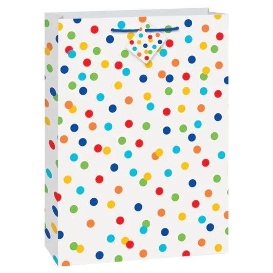 Jumbo Rainbow Polka Dot Gift Bag