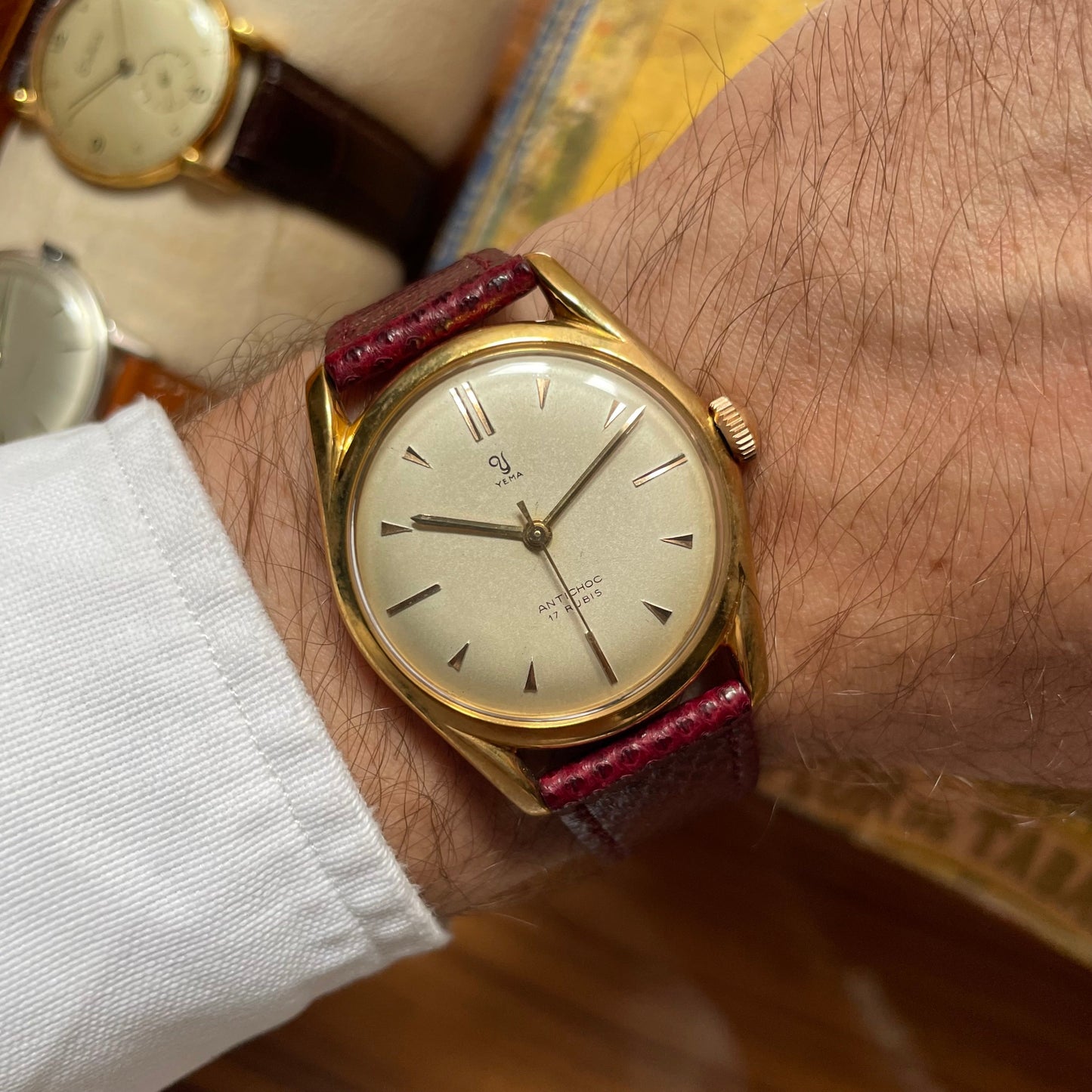 Vintage Watch Yema Ultra -flat en acero chapado en oro - Año 1960 - Movimiento mecánico manual