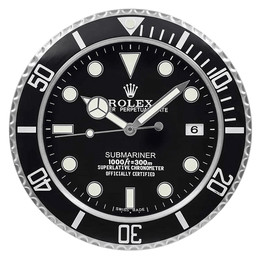 Horloge Murale Rolex Submariner Classique Noire pour Intérieur Élégant