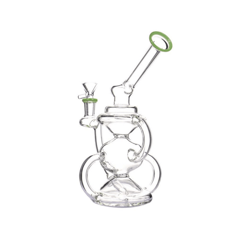 Rig en Verre Vortex 18 cm - Pipe à Eau Cyclonique et Élégante