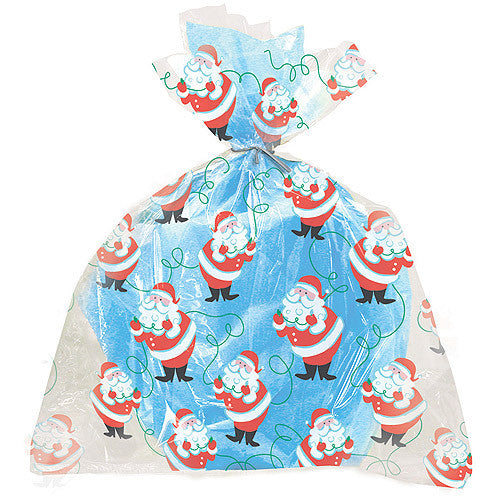 Large Santa Cellophane Bag - 4 Pcs Pak