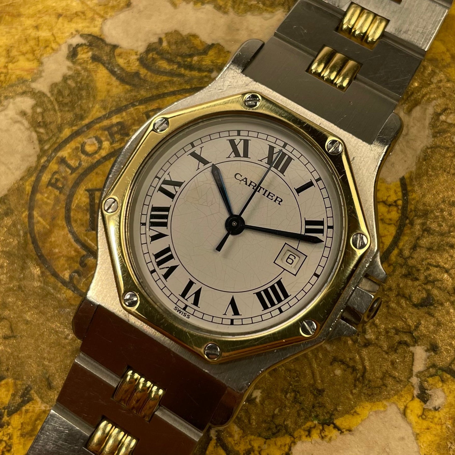 Cartier Santos Octagon "Godron" Ref 2966