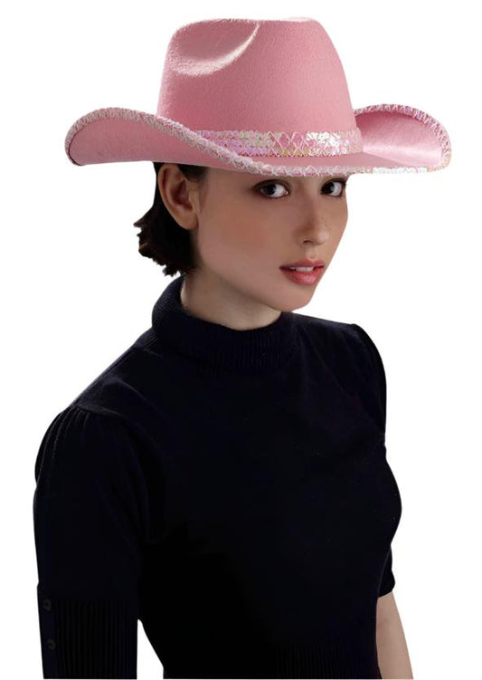 Pink Sequin Deluxe Cowboy Hat