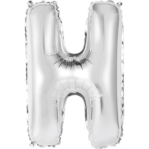 Ballon en Foil "H" Argent de 14" - Élégance et Festivités