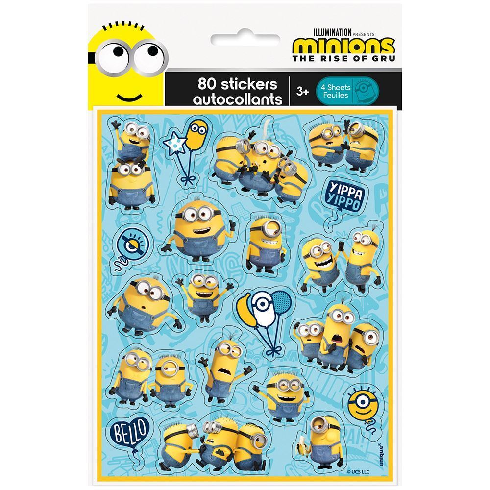 Minions Sticker Sheets - Minions The Rise Of Gru