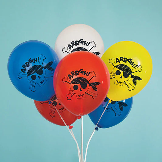 Ballons de Fête Pirates - Pack de 8 Pcs Multicolores