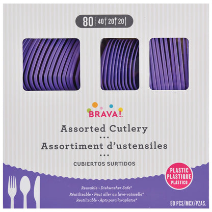 Plastic Cutlery Set - Party's Solid Colors