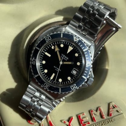 Vintage Watch Yema Submariner "Batman" σε χάλυβα από τη δεκαετία του 1980