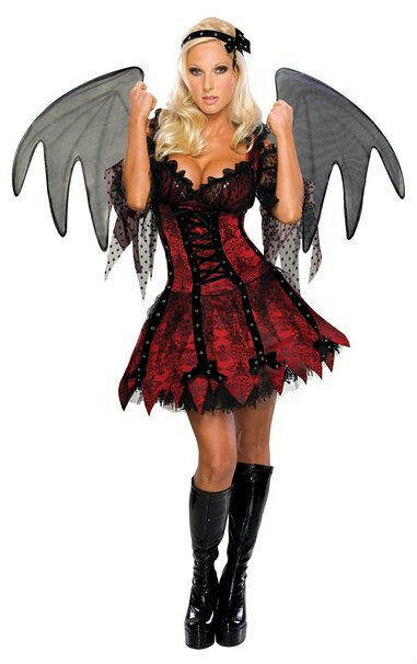 Costume Sexy Fée Vampire Rouge et Noir