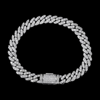 8mm Moissanite Diamanten Cuban Armband - Passeport Cases