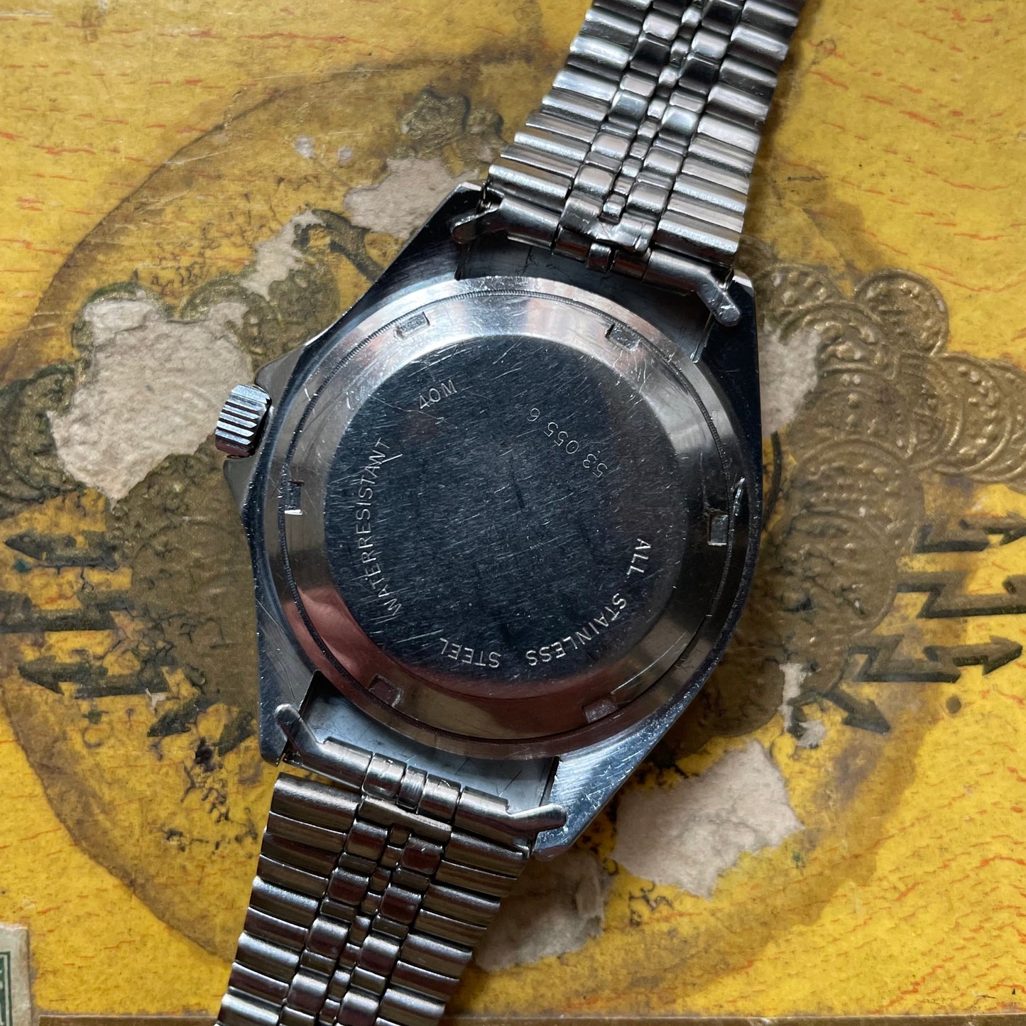 Vintage Watch Yema Submariner "Batman" σε χάλυβα από τη δεκαετία του 1980