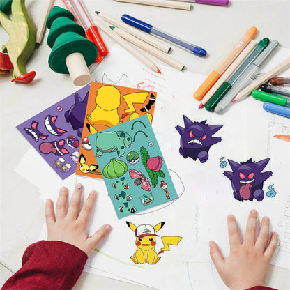 Autocollants Puzzles Pokémon Imperméables - Ludiques et Réutilisables