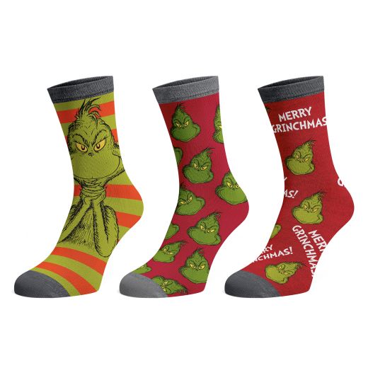 Chaussettes de Crew Grinch (3 Paires) Festives