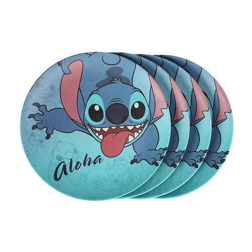 Assiettes en Bambou Lilo & Stitch Aloha - 4 pièces