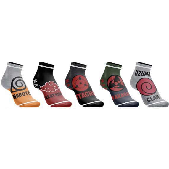 Chaussettes Ankle Colorblock Naruto - Pack de 5 Paires