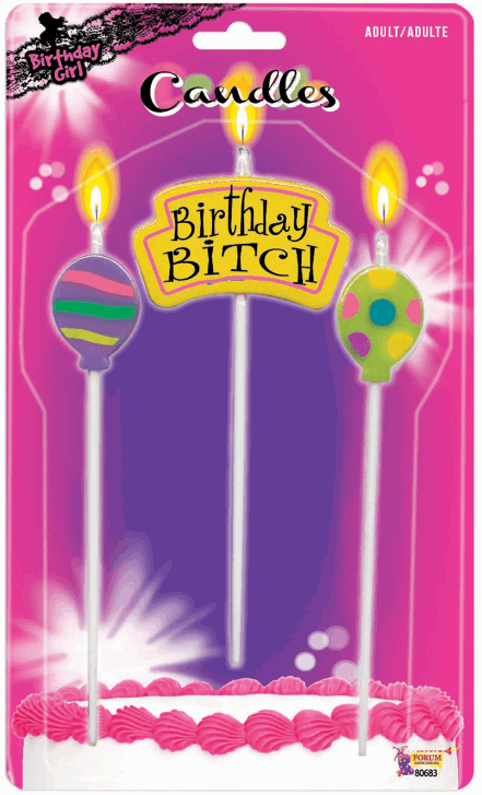 Bougies Birthday Bitch - Éclat audacieux pour anniversaires amusants