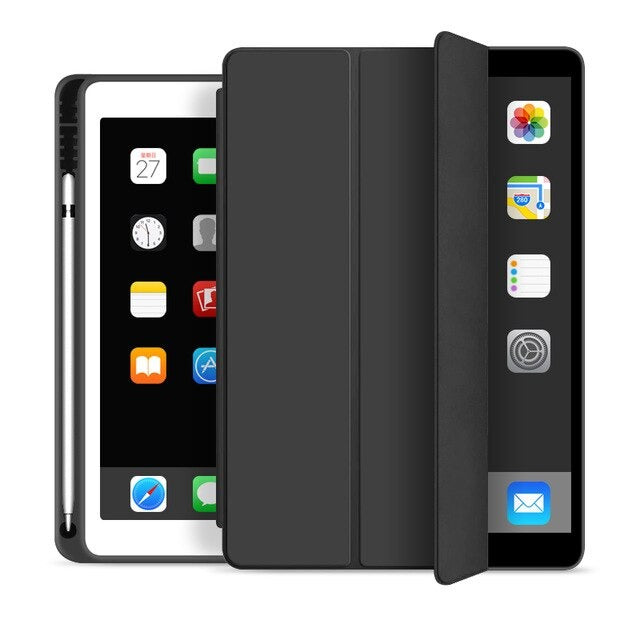 Coque en cuir antichoc avec adsorption magnétique pour iPad