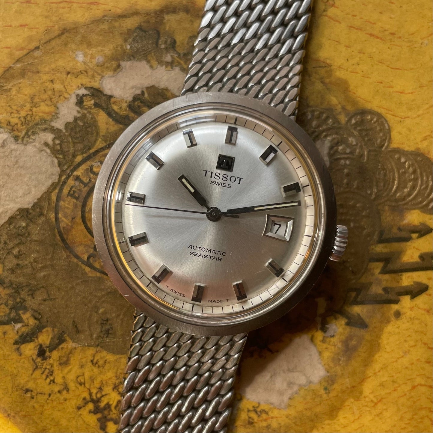 Reloj automático Tissot Seastar Vintage Steel 1970 en excelentes condiciones