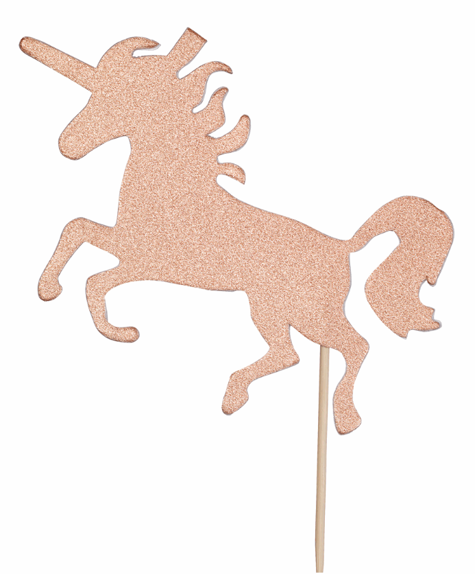 Cake Topper Licorne Rose Doré