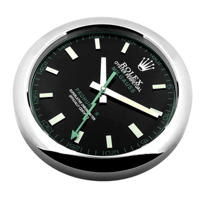 Luxury wall clock inspired by the Rolex Milgauss watch