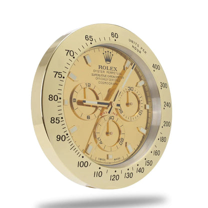 Daytona luxury wall clock in gold - timeless elegance and sophisticated design