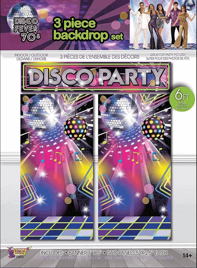 Décor de Fête Disco - Set de 3 Toiles de Fond