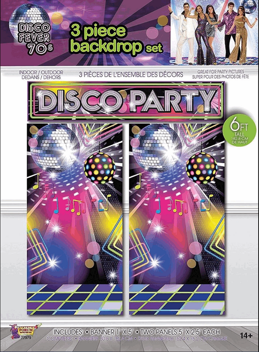 Décor de Fête Disco - Set de 3 Toiles de Fond