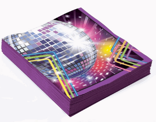 Serviettes Disco Festives 10"