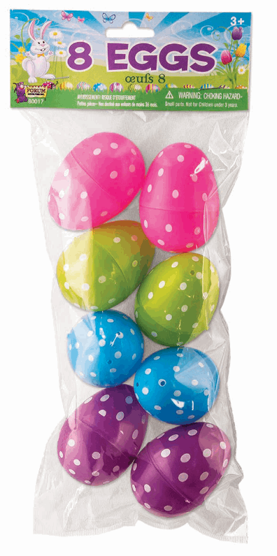 Œufs en Plastique à Pois Joyeux - 8 pcs pour Pâques